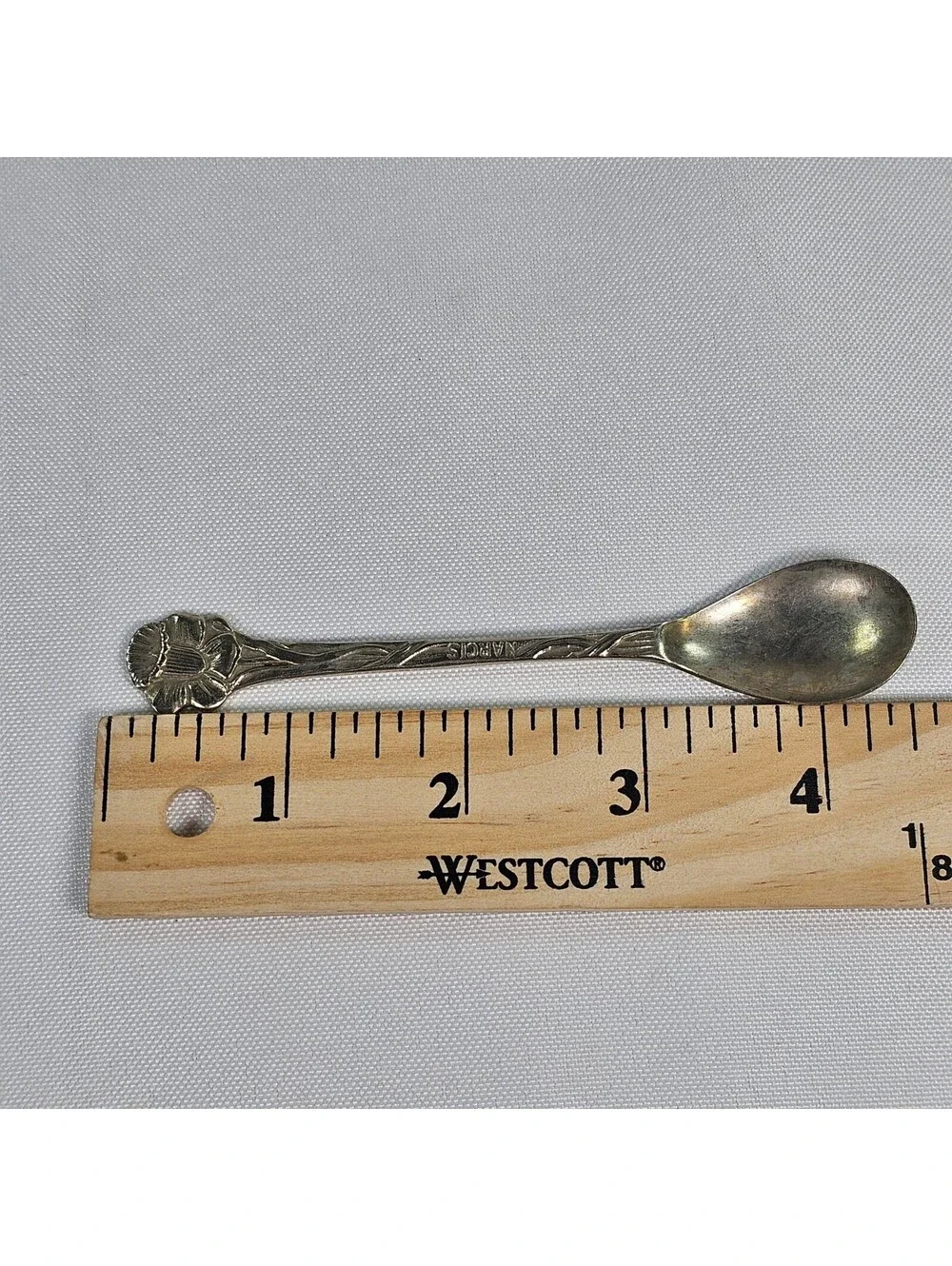 Vintage Narcis 1972 Daffodil Flower Silver Tone Souvenir Collector Spoon 4.25